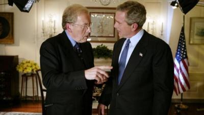 Sir David Frost with George Bush