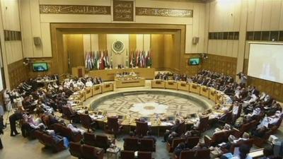 Arab foreign ministers at a meeting in Cairo