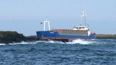 Danio cargo ship aground