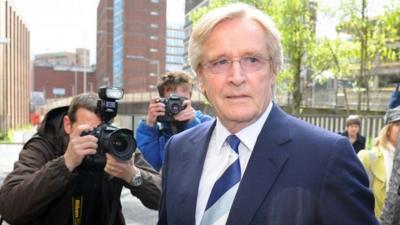 William Roache, who plays the character of Ken Barlow in the soap opera Coronation Street, arrives for a hearing at Preston Crown Court