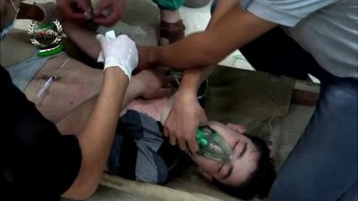 Man wears oxygen mask in still from amateur footage