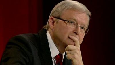 Kevin Rudd answers questions from the public about gay marriage in a