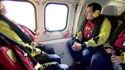 George Osborne in helicopter