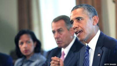 Barack Obama meets with members of Congress