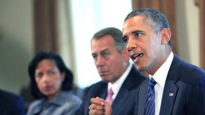 Barack Obama meets with members of Congress