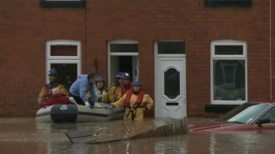 The flooding in Ruthin