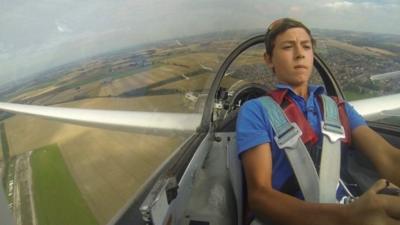 Will Blackburn flying in glider