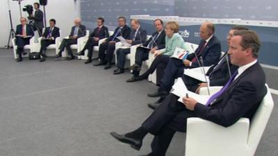 G20 leaders, amongst them David Cameron, Angela Merkel, Francois Hollande and Vladimir Putin