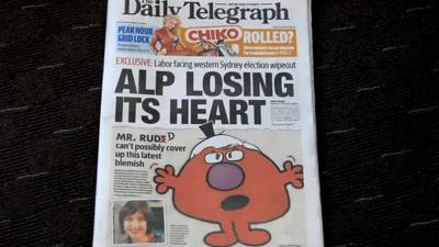 Australian newspaper headline