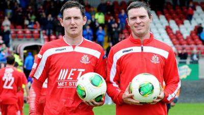 Gary Twigg and Kevin Braniff both scored hat-tricks in Portadown's 11-0 victory over Ballinamallard