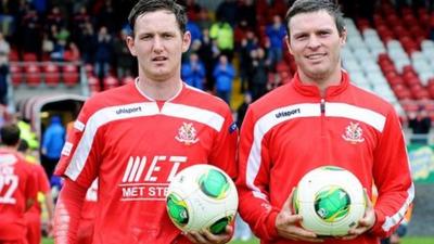 Gary Twigg and Kevin Braniff both scored hat-tricks in Portadown's 11-0 victory over Ballinamallard