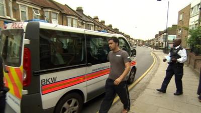 Police raid at London home