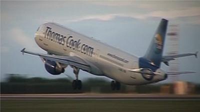 Thomas Cook aeroplane taking off