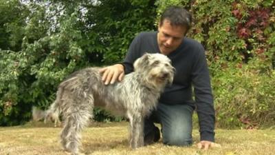 Wilma's owner John Kirby with his other dog Buffy