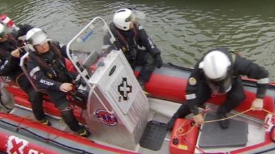 The team of search and rescue workers as they were setting off