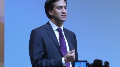 Labour leader Ed Miliband addresses the TUC congress