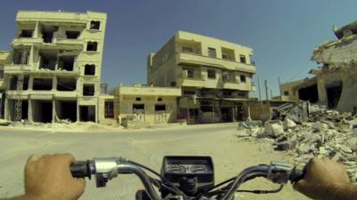 Damaged buildings in Syria