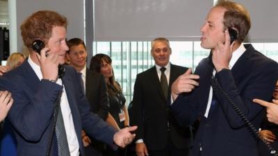 Prince Harry and Prince William try stockbroking