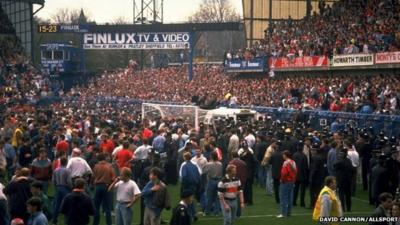 Fans on pitch