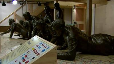 Statues inside the museum