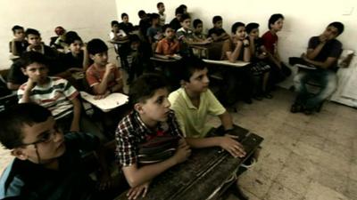 Syrian children in class