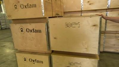 Oxfam aid boxes