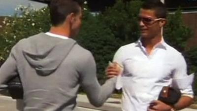 Gareth Bale meets Cristiano Ronaldo