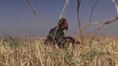 Footage purportedly showing an Iranian fighter in Syria