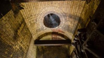 The ceiling of one of the Victorian sewers