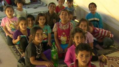 Children in the Becca valley camp