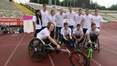 Young athletes at the School Games in Sheffield