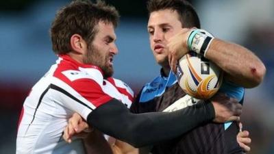 Action from Ulster against Glasgow in the Pro12 at Ravenhill