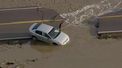 Car stuck in Colorado flooding