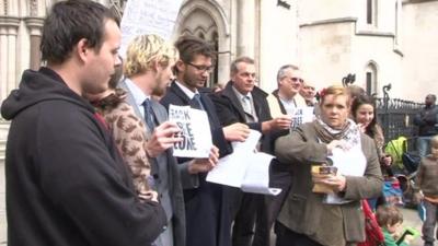 Anti-fracking campaigners at High Court