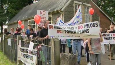 Pylons protest in Powys