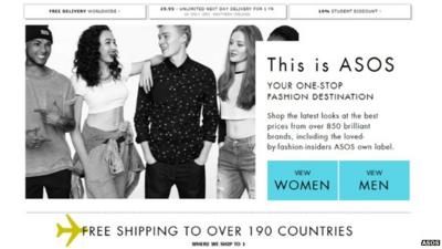 The ASOS fashion website