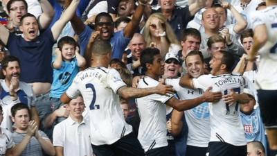 Tottenham players and supporters