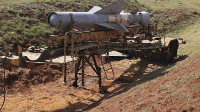 Rocket launcher at al-Sahwa military base