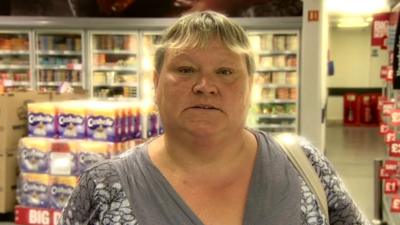 Tina Jefferies in a supermarket