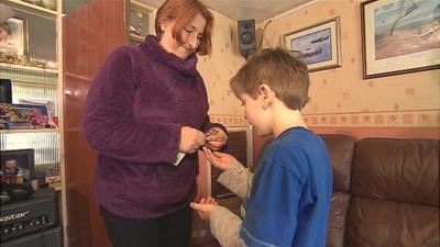 Caroline Hadfield and her son Joshua