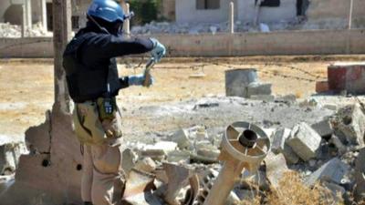 Samples being collected from site of alleged chemical attack in Syria