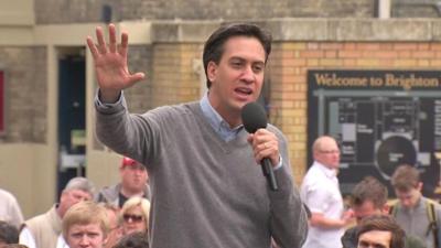 Ed Miliband speaking in Brighton