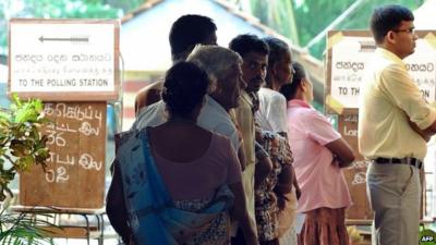 Queue at polling station