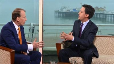 Ed Miliband talking to Andrew Marr