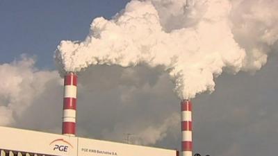 Chimneys with white smoke