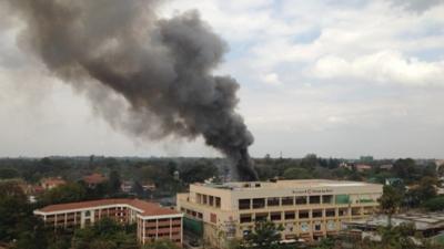 Smoke rising from the Westgate shopping centre