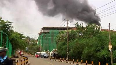 Smoke rises from Westgate shopping centre