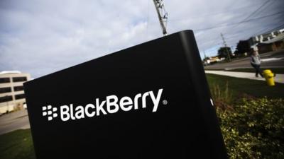 Blackberry sign at its campus in Waterloo