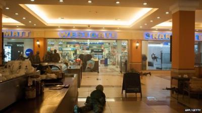 Kenyan soldiers inside Westgate Mall, Nairobi, 21 Sept 2013