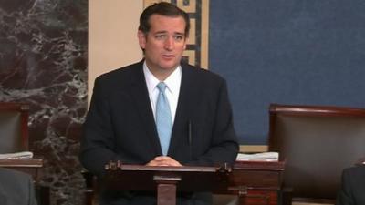 Senator Ted Cruz speaks on Senate floor